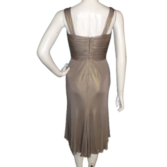 TADASHI COLLECTION Dress, 6, Champagne/Golden, Ruched, Wide straps, knee length - Picture 5 of 12